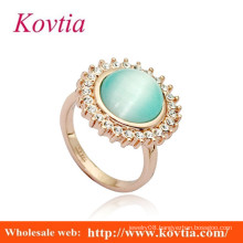 Fashion big opal gold finger rings design for women with price